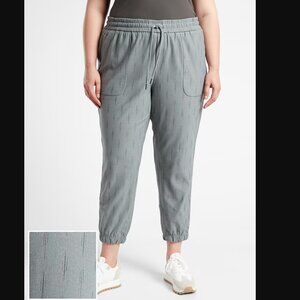 ATHLETA Farallon Jogger Size 26 Plus Pants Olive Gray Dots 3X Loungewear NEW